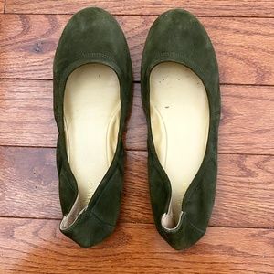 Cole Haan Olive Green Suede Ballet Flats Size 8